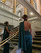 Elegant Halter Sleeveless Side Slit Mermaid Floor Length Prom Dress,SWS2186