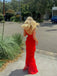 Sexy V-neck Sleeveless Ruffle Mermaid Long Prom Dress,SWS2045