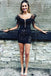 Sexy Off shoulder Sleeveless Sheath Short Mini Homecoming Dress, BTW407