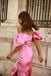 Elegant Off Shoulder Side Slit Sheath Floor Length Prom Dress,SWS2311