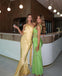 Yellow One Shoulder Sleeveless Sheath Floor Length Prom Dress,SWS2251