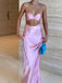 Gummy Pink Sweetheart Sleeveless Sheath Floor Length Prom Dress,SWS2227