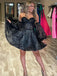 Elegant Off shoulder Sleeveless A-line Short Mini Homecoming Dress, BTW368