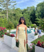Light Yellow Strapless Sleeveless Mermaid Floor Length Prom Dress,SWS2380