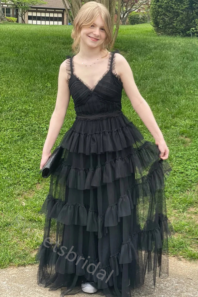Sexy V-neck Sleeveless A-line Floor Length Prom Dress,SWS2182