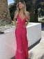 Sexy V-neck Sleeveless Sheath Floor Length  Prom Dress,SWS2288