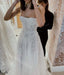 Sparkly Pearl  Square Sleeveless A-line  Wedding Dresses,DB0336
