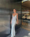 White Jewel Sleeveless Sheath Floor Length Prom Dress,SWS2252