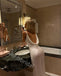 White Jewel Sleeveless Sheath Floor Length Prom Dress,SWS2252