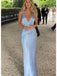 Sexy Spaghetti Straps Sleeveless Sheath Floor Length  Prom Dress,SWS2286