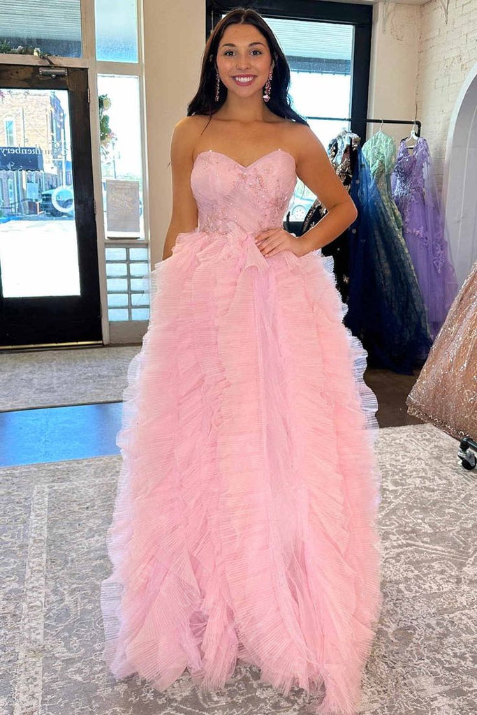 Elegant V-neck Sleeveless A-line Long Prom Dress,SWS2119
