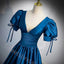 Elegant V-neck Cap Sleeves  A-line Floor Length Prom Dress,SWS2175