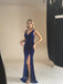 Simple V-neck Sleeveless Mermaid Floor Length Prom Dress,SWS2412