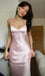 Light Pink V-neck Sleeveless Sheath Long Floor Length Prom Dress,SWS2358