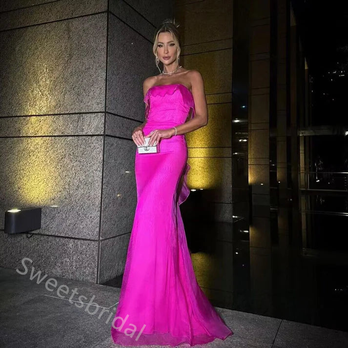 Azalea Strapless Sleeveless Mermaid Long Floor Length Prom Dress,SWS2337
