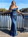 Sexy Off Shoulder Sleeveless Mermaid Long Prom Dress,SWS2089