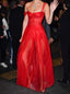 Red Sweetheart Sleeveless A-line Floor Length  Prom Dress,SWS2305