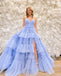 Elegant V-neck Sleeveless Side slit A-line Long Prom Dress,SW1994