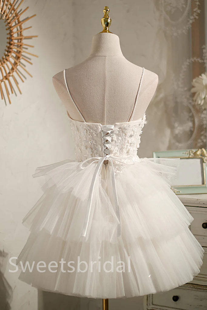 Charming V-neck Sleeveless A-line Short Mini Homecoming Dress, BTW353