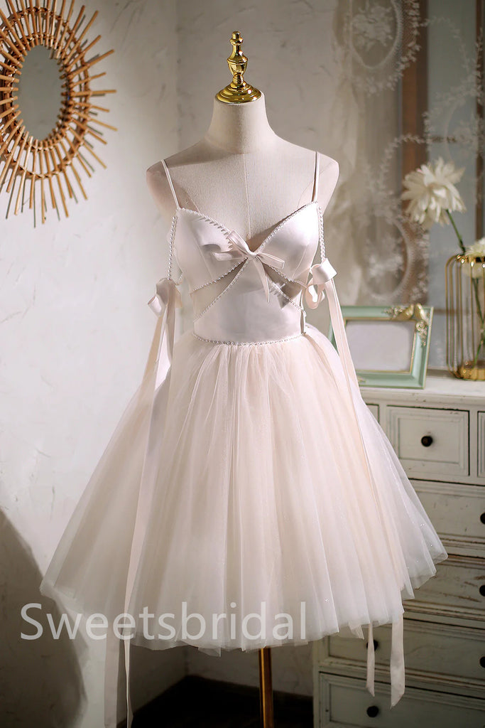 Sexy V-neck Sleeveless A-line Short Mini Homecoming Dress, BTW354