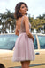Elegant V-neck Sleeveless A-line Short Mini Homecoming Dress, BTW345
