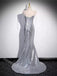 Sparkly Spaghetti Straps Sleeveless Mermaid Floor Length  Prom Dress,SWS2296