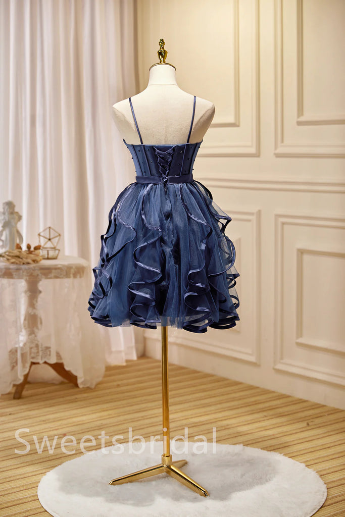 Elegant Square Sleeveless A-line Short Mini Homecoming Dress, BTW356