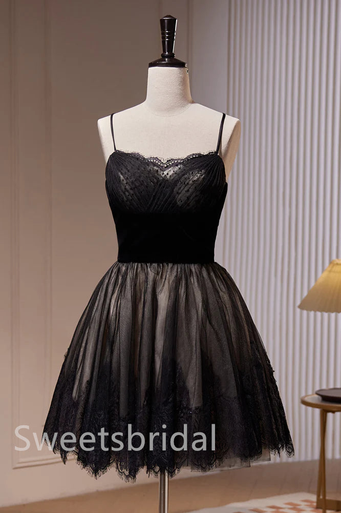 Sexy Spaghetti straps Sleeveless A-line Short Mini Homecoming Dress, BTW362