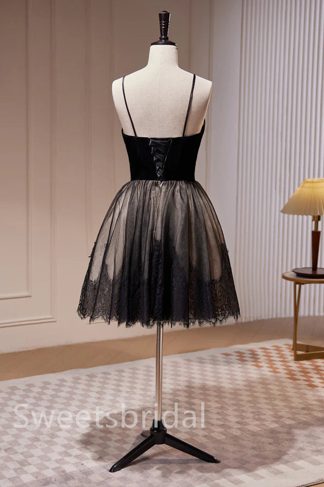 Sexy Spaghetti straps Sleeveless A-line Short Mini Homecoming Dress, BTW362
