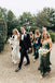 Mismatched Elegant V-neck Sleeveless A-line Long Bridesmaid Dressess, SWE1399