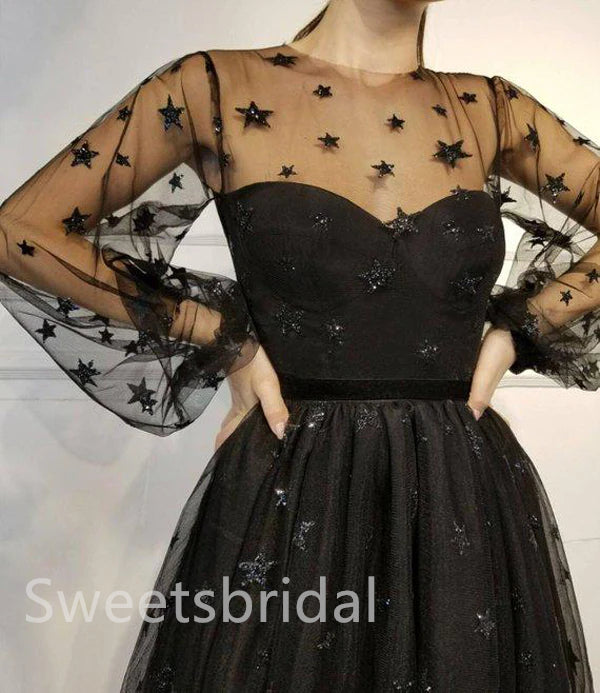 Sexy Long sleeves A-line Short Mini Homecoming Dress, BTW363