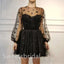 Sexy Long sleeves A-line Short Mini Homecoming Dress, BTW363