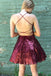 Red Sexy Sleeveless A-line Short Mini Homecoming Dress, BTW366