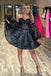 Elegant Off shoulder Sleeveless A-line Short Mini Homecoming Dress, BTW368
