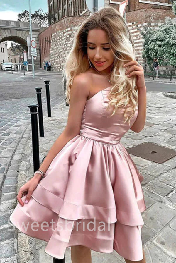 Sexy One shoulder A-line Short Mini Homecoming Dress, BTW378