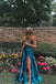 Charming Scoop Sleeveless Side Slit A-line Floor Length Prom Dress,SWS2235