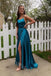 Charming Scoop Sleeveless Side Slit A-line Floor Length Prom Dress,SWS2235