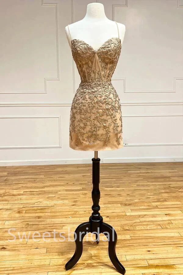Sexy Sleevelless V-neck Sheath Short Mini Homecoming Dress, BTW373