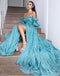 Sexy Sweetheart Off shoulder Side slit A-line Long Prom Dress,SW2019
