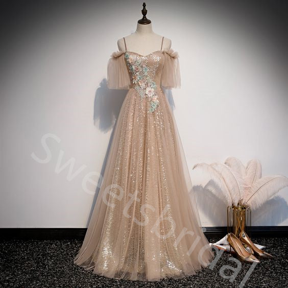Elegant Sweetheart Off soulder A-line Long Prom Dress,SW2009