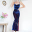 Elegant Square Sleeveless Side slit Mermaid Long Prom Dress,SW2032