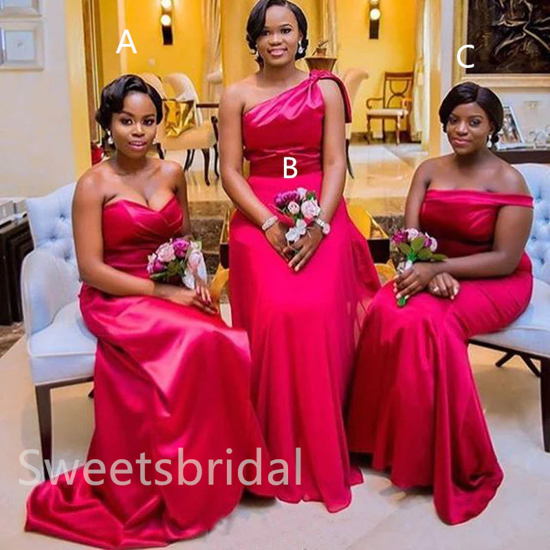 Mismatched Elegant Sweetheart Sleeveless Sheath Long Bridesmaid Dressess, SWE1398