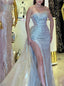 Elegant Sleeveless Side Slit Mermaid Long Prom Dress,SWS2093