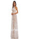 Lvory Lace Chiffon Halter A-line Applique Floor-length Wedding Dresses,DB0174