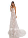 Lvory Lace Chiffon Sweetheart A-line Applique Floor-length Wedding Dresses,DB0175