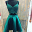 Elegant Two Pieces V Neck Lace A-line Short Homecoming Dress, BTW225