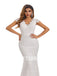 Ivory Mermaid V-Neck Backless Handmade Lace Wedding Dresses,DB0179