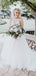 Halter A-line Simple Lace Tulle Sleeveless Wedding Dresses,SW1167