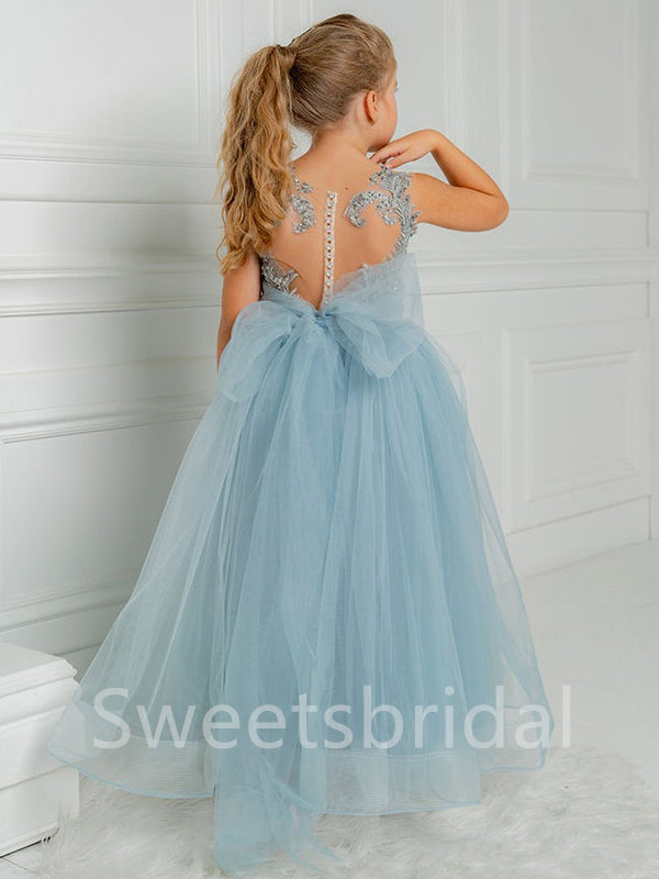 BeautifuI Spaghetti straps Sleeveless A Line Flower Girl Dresses,FGS0042