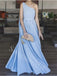 Elegant One-shoulder Sleeveless A-line Prom Dresses,SW1862